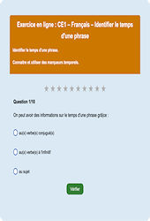 Leçon, exercice et évaluation :<br/> Le temps d'une phrase - Fiches  - Exercice en ligne : 4ème Harmos