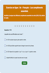 Cours et exercice : Les compléments essentiels - Fiches  - Exercice en ligne : 9eme Harmos