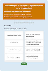 Cours et exercice : Verbes en - er et - ir au présent - Fiches  - Exercice en ligne : 8ème Harmos
