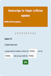 Cours et exercice : Groupe nominal et ses expansions - Fiches  - Exercice en ligne : 11ème Harmos