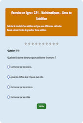 Leçon, exercice et évaluation :<br/> Sens de l'addition - Fiches  - Exercice en ligne : 4ème Harmos