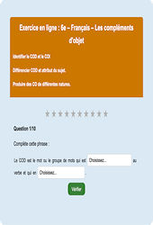 Cours et exercice : Les compléments d'objet - Fiches  - Exercice en ligne : 8ème Harmos
