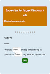 Homonymes, homophones - Fiches Exercice en ligne  - Fiches Français - Orthographe : 8ème Harmos