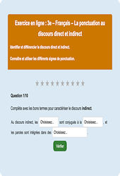 Discours direct et indirect - Fiches Exercice en ligne  - Fiches Français - Grammaire : 11ème Harmos