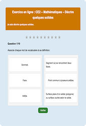 Solides et patrons - Fiches Exercice en ligne  - Fiches Mathématiques - Géométrie : 5ème Harmos