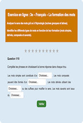 Cours et exercice : Familles de mots - Fiches  - Exercice en ligne : 11ème Harmos
