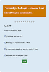 La cohérence du texte - Fiches Exercice en ligne  - Fiches Français - Grammaire : 11ème Harmos