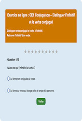 Leçon, exercice et évaluation :<br/> Verbe conjugué - Fiches  - Exercice en ligne : 4ème Harmos