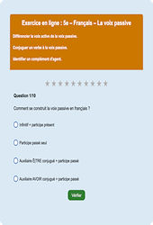 Voix passive - Fiches Exercice en ligne  - Fiches Français - Grammaire : 9eme Harmos