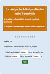 Cours et exercice : Problème de proportionnalité - Fiches  - Exercice en ligne : 8ème Harmos