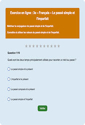 Cours et exercice : Passé simple et imparfait - Fiches  - Exercice en ligne : 11ème Harmos
