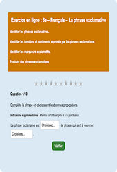 Cours et exercice : La phrase exclamative - Fiches Formes de phrases - Fiches  - Exercice en ligne : 8ème Harmos