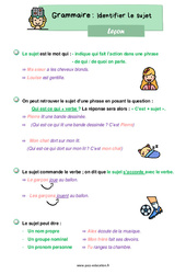 Séquence - Fiche de préparation Le sujet - Séquence complète : 4ème Harmos - PDF à imprimer