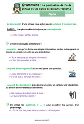 Séquence - Fiche de préparation La ponctuation - Séquence complète : 4ème Harmos - PDF à imprimer