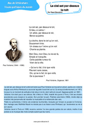 Exercice Le ciel est par - dessus le toit (Paul Verlaine) - Littérature : 11ème Harmos - PDF à imprimer