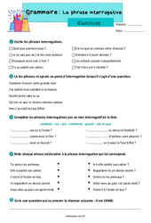 Exercice La phrase interrogative - Exercices avec les corrections : 4ème Harmos - PDF à imprimer