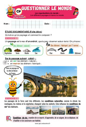 Exercice Les différents paysages à travers le monde - Exercices - Apis & ses amis : 3eme Harmos - PDF à imprimer