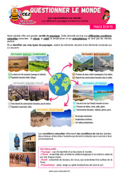 Leçon Les différents paysages à travers le monde - Cours, Leçon - Apis & ses amis : 5ème Harmos - PDF à imprimer