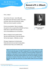 Exercice Sonnet à M. L. Ulback - Littérature : 11ème Harmos - PDF à imprimer