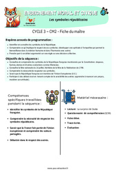 Les symboles républicains - Séquence - Fiche de préparation - EMC : 7ème Harmos - PDF à imprimer