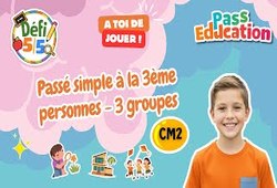 Passé simple à la  personne - 3 groupes - Exercices en vidéo - Défi 5/5 : 7ème Harmos