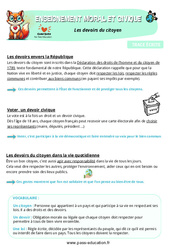 Les devoirs du citoyen - Cours, Leçon - EMC : 7ème Harmos - PDF à imprimer