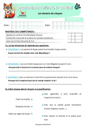 Evaluation Les devoirs du citoyen - Examen Evaluation - EMC : 7ème Harmos - PDF à imprimer