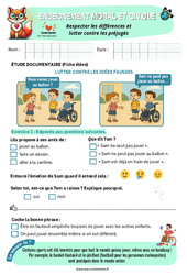 Exercice Respecter les différences et lutter contre les préjugés - Exercices - EMC : 4ème Harmos - PDF à imprimer