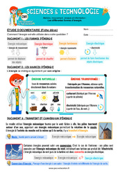 Exercice Les différentes formes d’énergie - Exercices - Edith Eprouvette : 6ème Harmos - PDF à imprimer