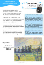 Exercice Soleil couchant J. M. de Heredia - Littérature : 11ème Harmos - PDF à imprimer