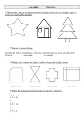 Angles - Exercices - Géométrie - 2 : 6ème Harmos - PDF à imprimer