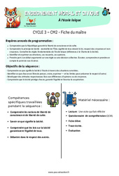 À l’école laïque - Fiche de préparation - EMC : 7ème Harmos - PDF à imprimer