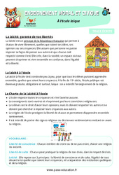 À l’école laïque - Cours, Leçon - EMC : 7ème Harmos - PDF à imprimer