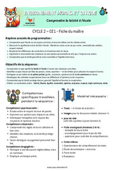 Comprendre la laïcité à l’école - Séquence - Fiche de préparation - EMC : 4ème Harmos - PDF à imprimer
