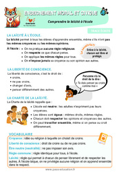 Leçon Comprendre la laïcité à l’école - Cours, Leçon - EMC : 6ème Harmos - PDF à imprimer