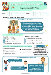 Comprendre la laïcité à l’école - Exercices - EMC : 4ème Harmos - PDF à imprimer