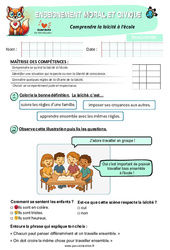 Evaluation Comprendre la laïcité à l’école - Examen Evaluation - EMC : 6ème Harmos - PDF à imprimer