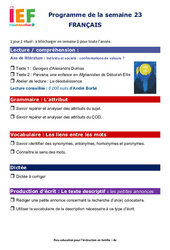 IEF Instruction En Famille, École à la maison pour la Semaine 23 - école à la maison IEF - Fiches  : 10ème Harmos