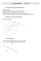 Droites parallèles - Exercices - Géométrie - Mathématiques : 6ème Harmos - PDF à imprimer