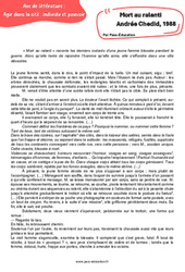 Exercice Mort au ralenti (Andrée Chedid) - Littérature : 11ème Harmos - PDF à imprimer