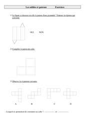Solides et patrons - Exercices - Géométrie : 6ème Harmos - PDF à imprimer