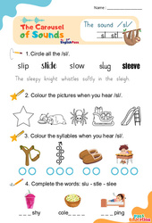 Vidéo interactive /sl/ sl stl - Carousel of Sounds - Vidéo interactive + Fiche : 2ème Harmos, 3eme, 4ème, 5ème, 6ème, 7ème Harmos