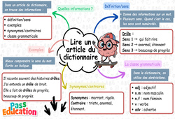 Lire un article de dictionnaire - Carte mentale à co - construire : 5ème Harmos - PDF à imprimer