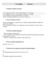 Triangles - Exercices - Géométrie : 6ème Harmos - PDF à imprimer