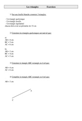 Triangles - Exercices  : 6ème Harmos - PDF à imprimer