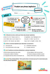 Produire une phrase impérative - Exercices Pas à Pas : 5ème Harmos - PDF à imprimer