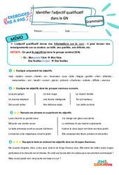 Identifier l’adjectif qualificatif dans le GN - Exercices Pas à Pas : 5ème Harmos - PDF à imprimer