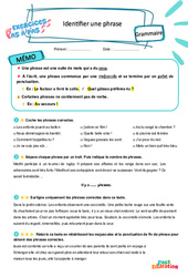 Identifier une phrase - Exercices Pas à Pas : 5ème Harmos - PDF à imprimer