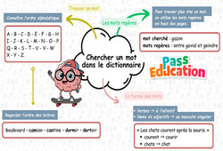 Chercher un mot dans le dictionnaire - Carte mentale à co - construire : 5ème Harmos - PDF à imprimer