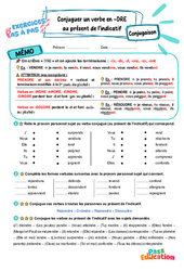 Conjuguer un verbe en - dre au présent de l'indicatif - Exercices Pas à Pas : 5ème Harmos - PDF à imprimer